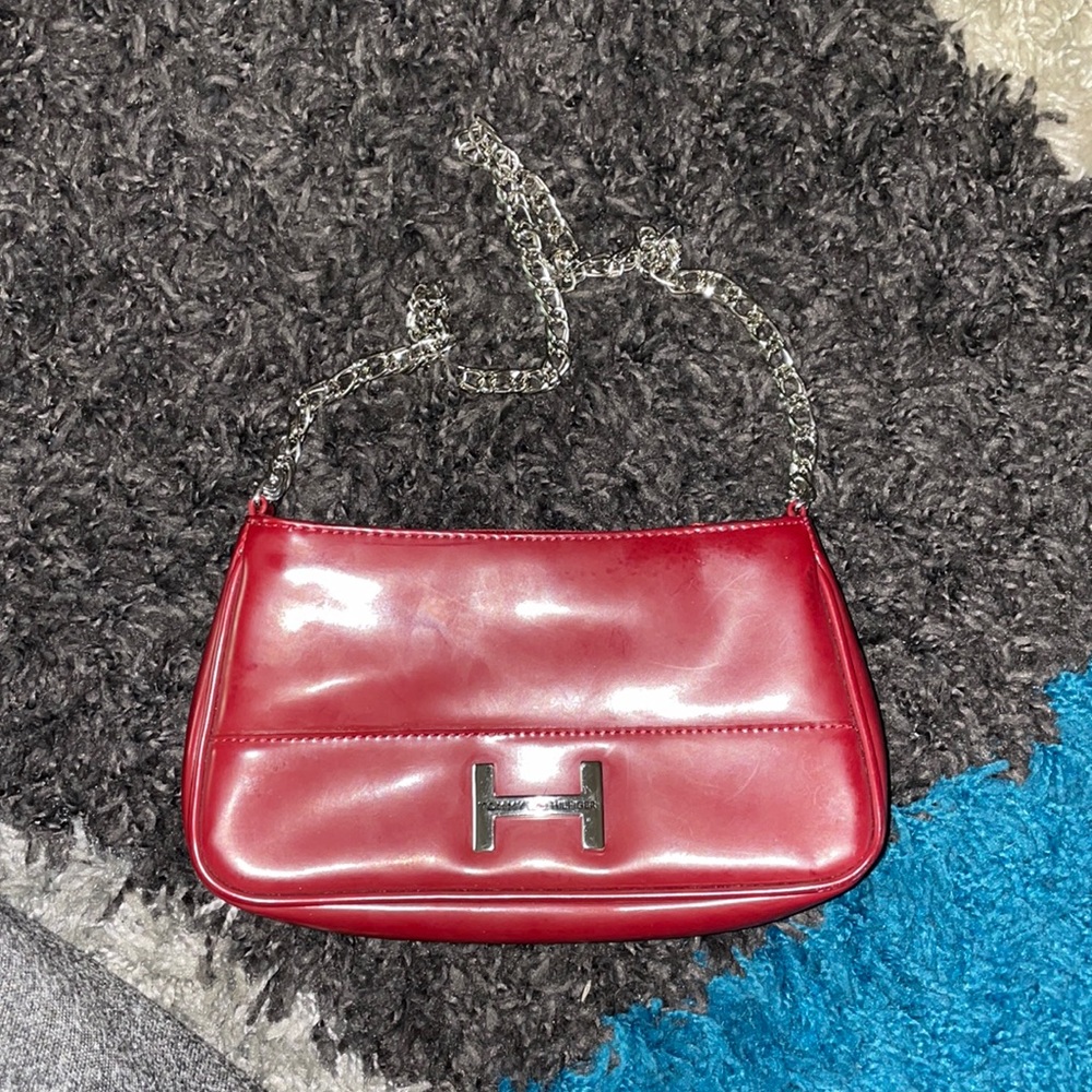 Maroon Tommy Hilfiger hand bag
